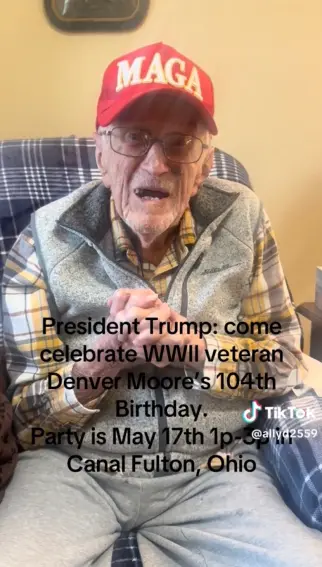 Trump surprises 104-year-old WWII vet with birthday message after viral TikTok